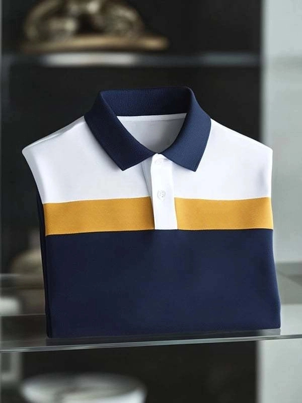 Men's Classic Business   Logo Short Sleeve Polo Shirt