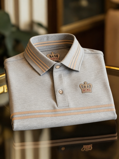 Men's Business Casual Button Short Sleeve Polo Shirt