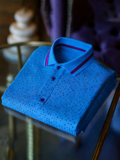 Men's Classic Business Logo Button Short Sleeve Polo Shirt