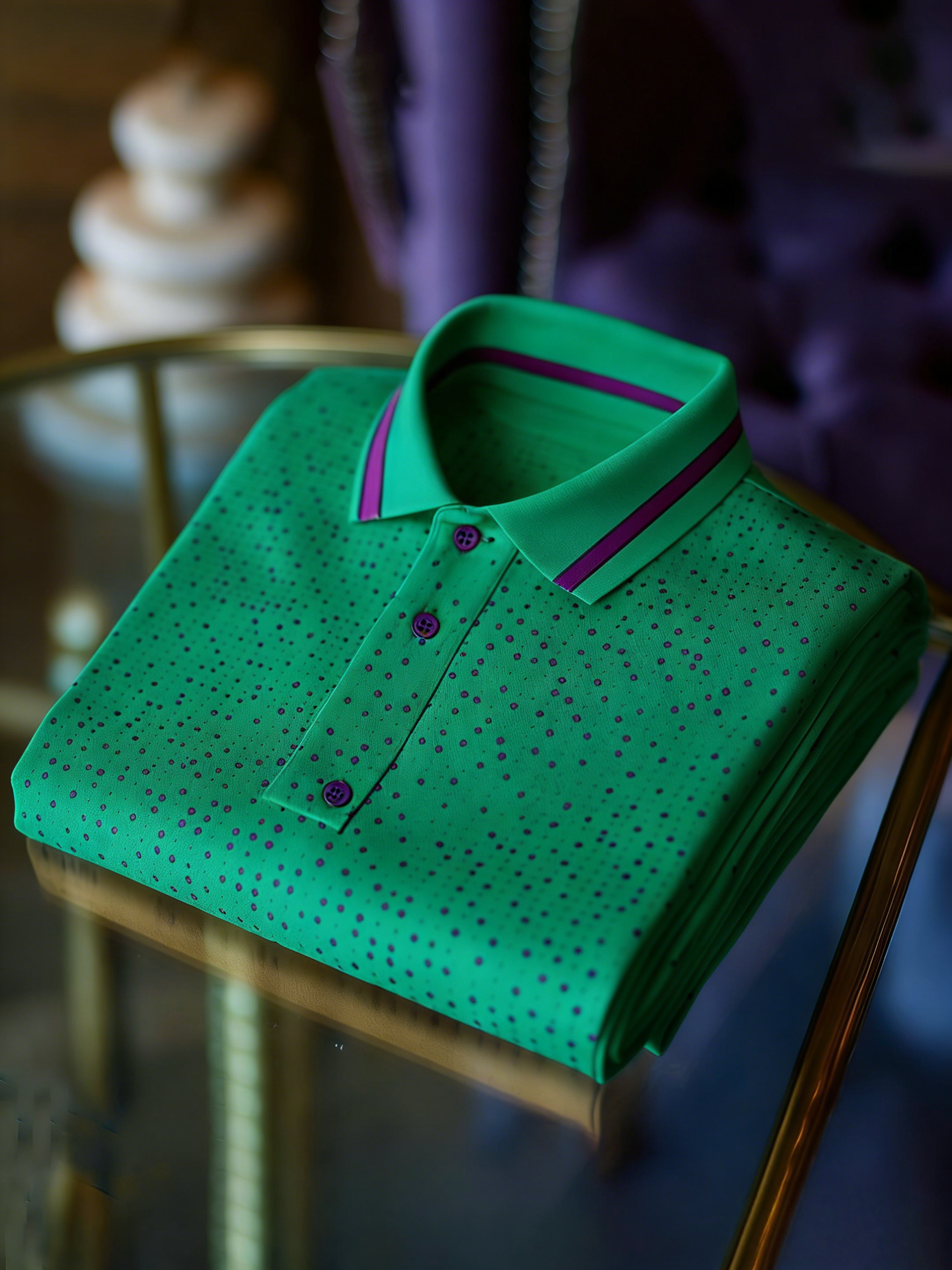 Men's Classic Business Logo Button Short Sleeve Polo Shirt