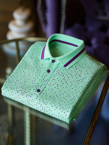 Men's Classic Business Logo Button Short Sleeve Polo Shirt