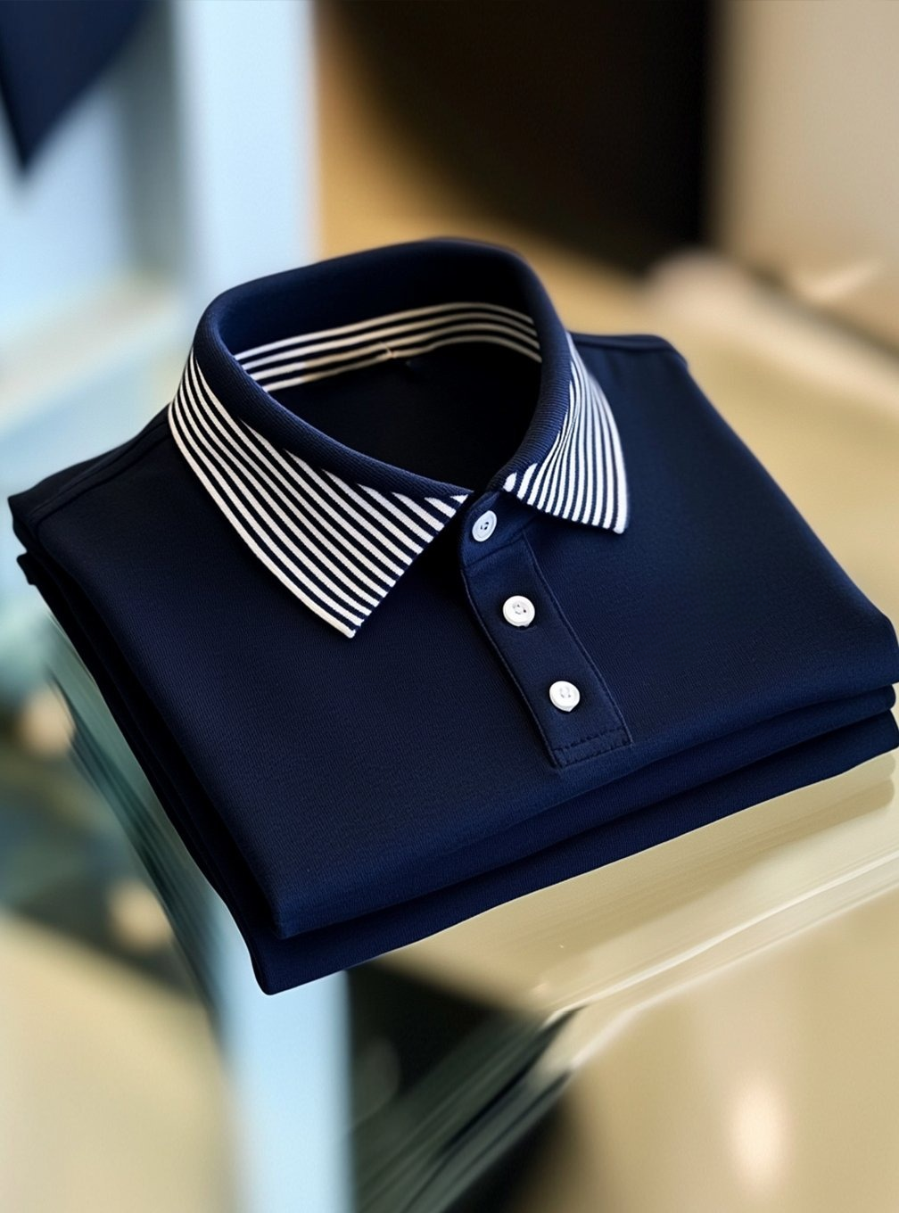 Men's Business Casual Logo Button Short Sleeve Polo Shirt