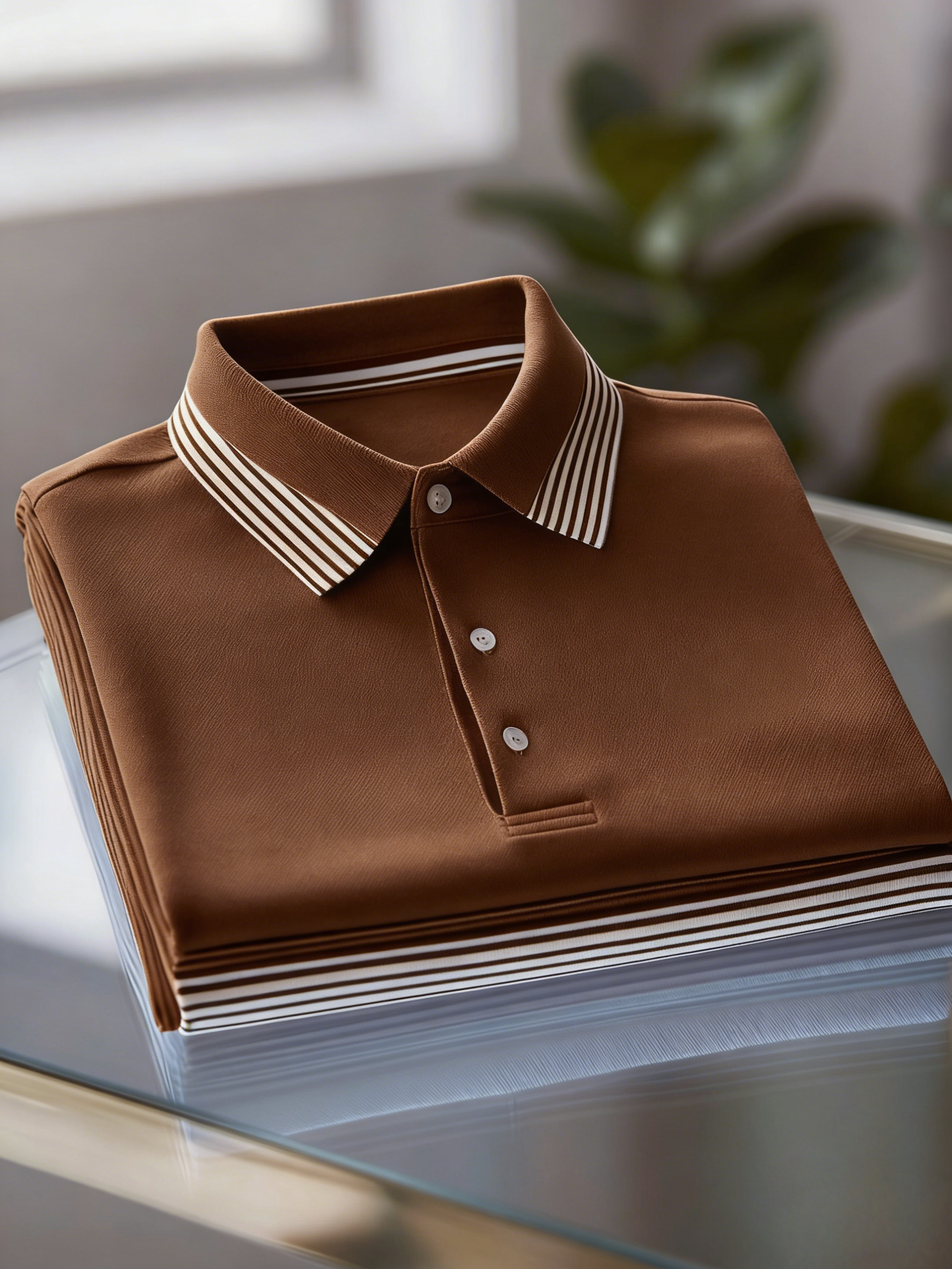 Men's Business Casual Button Short Sleeve Polo Shirt