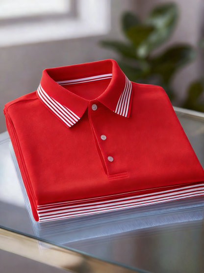 Men's Business Casual Button Short Sleeve Polo Shirt