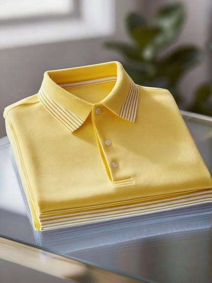 Men's Business Casual Button Short Sleeve Polo Shirt