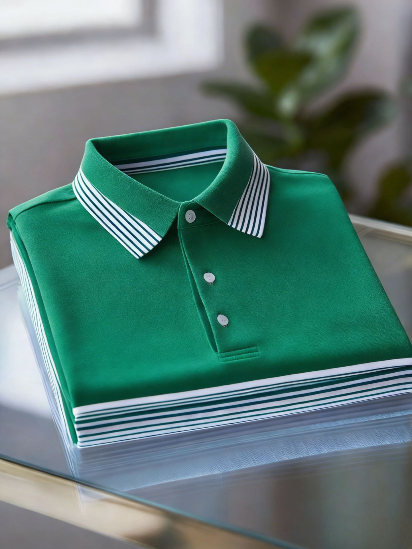 Men's Business Casual Button Short Sleeve Polo Shirt