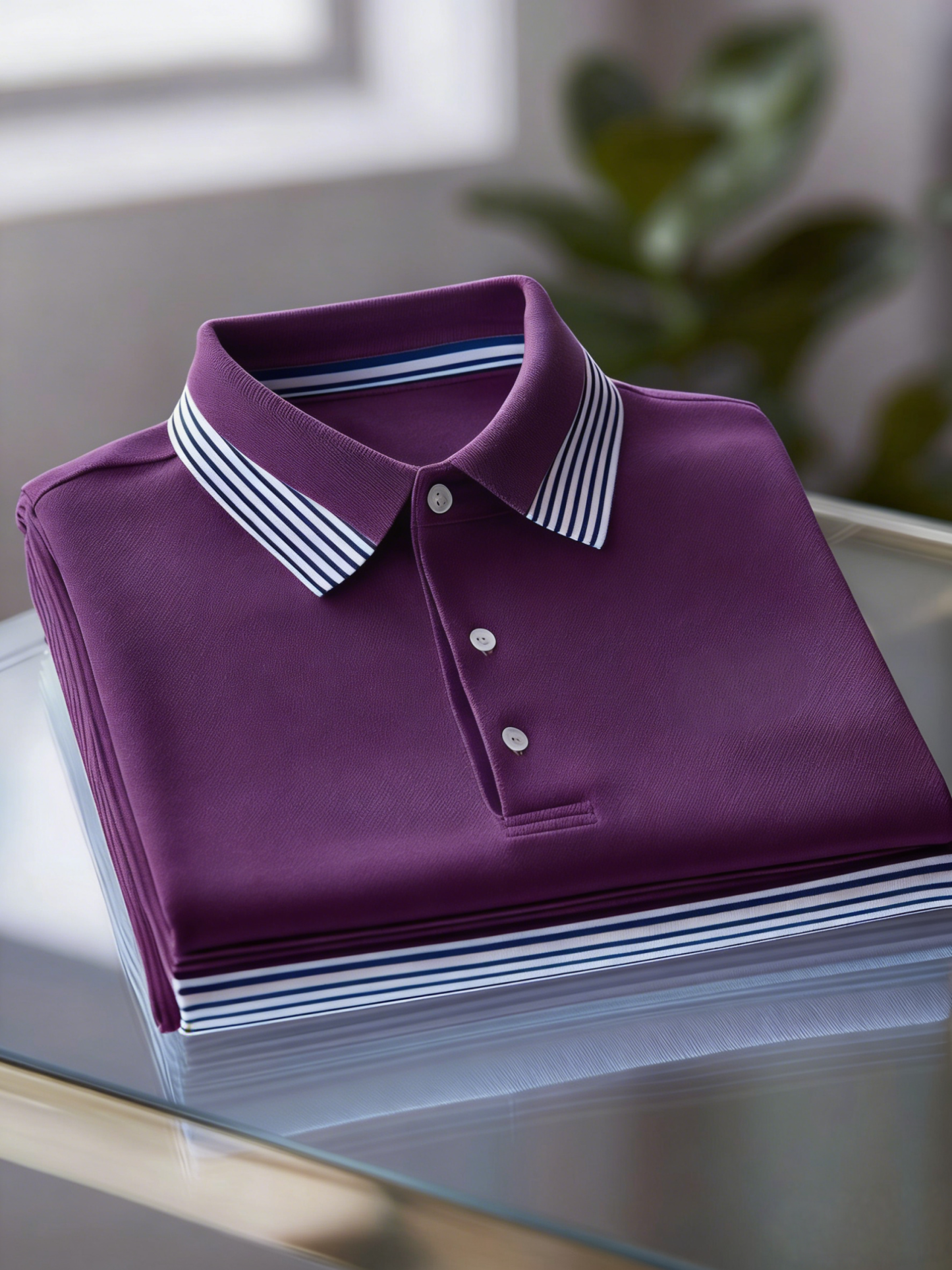 Men's Business Casual Button Short Sleeve Polo Shirt