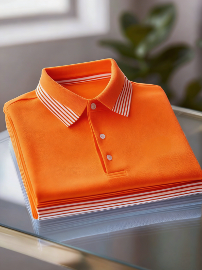 Men's Business Casual Button Short Sleeve Polo Shirt