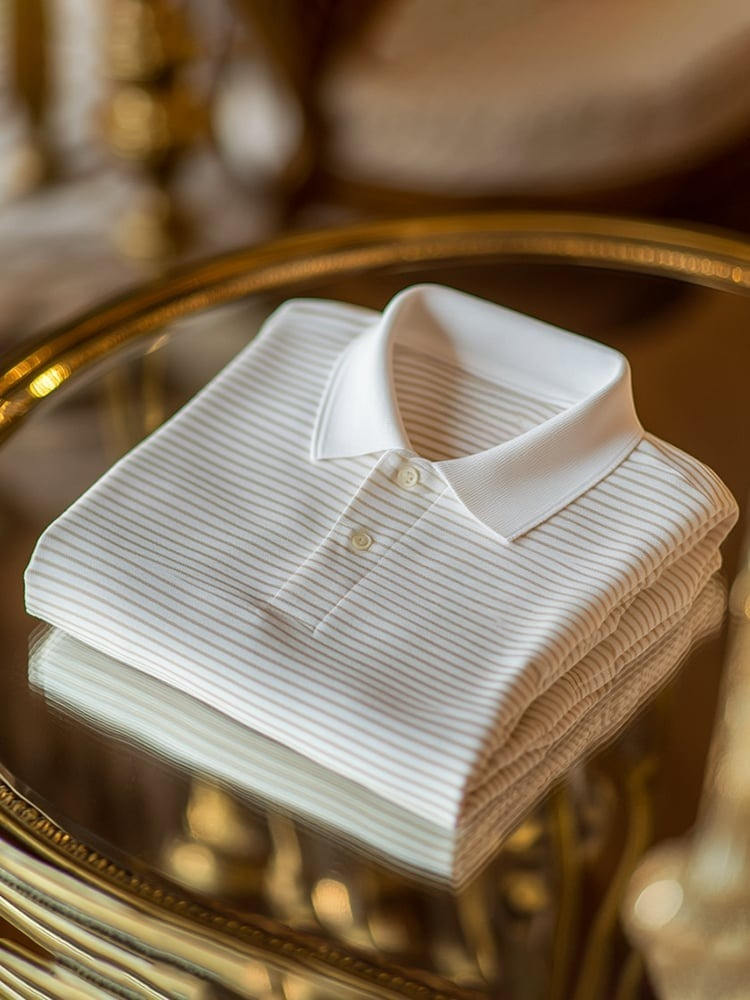 Men's Business Casual Button Short Sleeve Polo Shirt