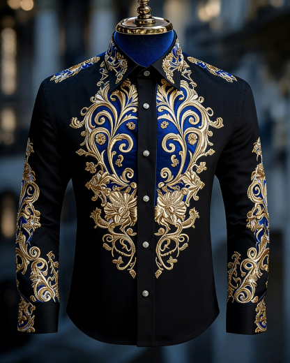 Men's Luxury Vintage Long Sleeve Shirt