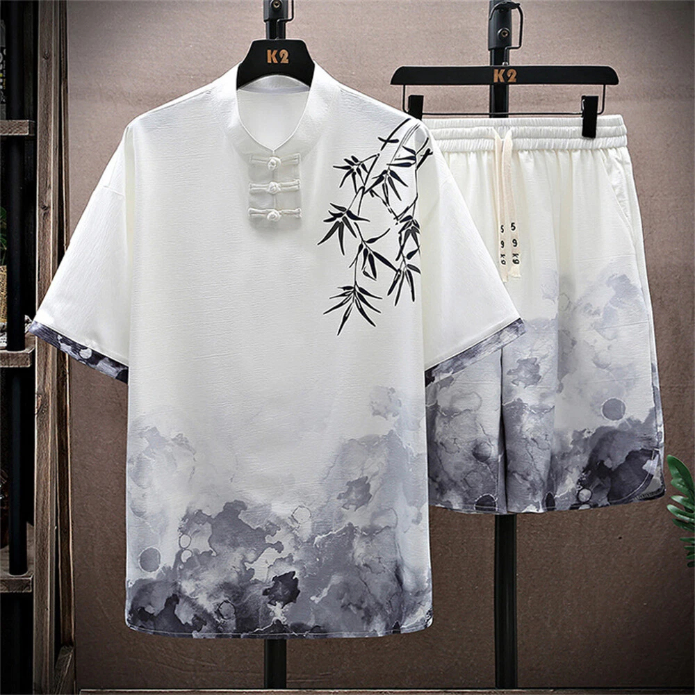 Cotton And Linen Suit Casual Shirt Set