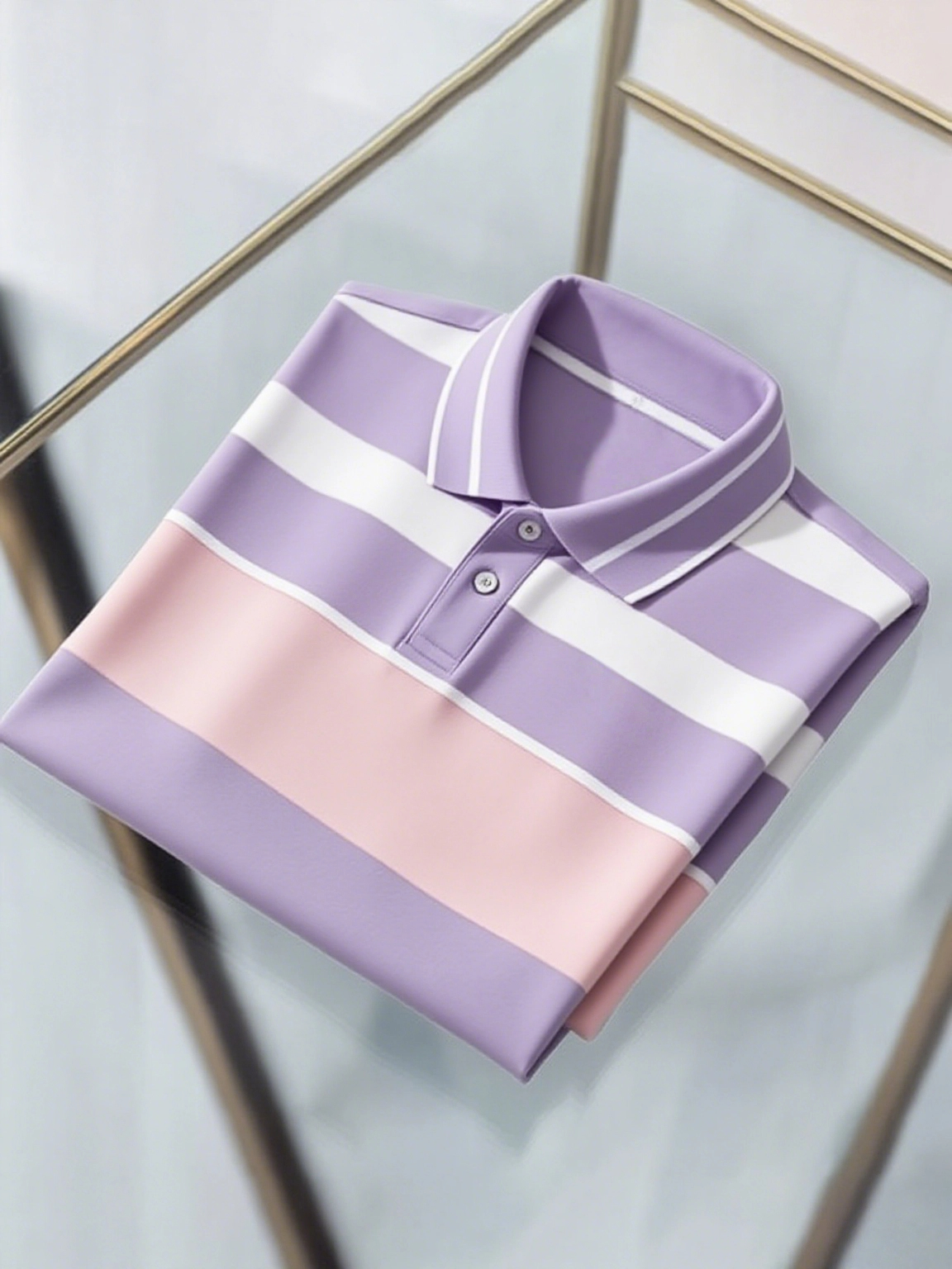Men's Business Casual Artistic Button Short Sleeve Polo Shirt