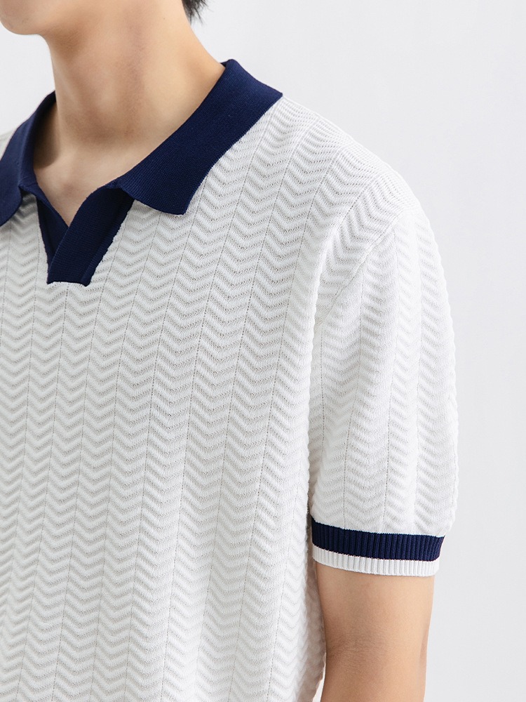 Men's Classic Business Casual Short Sleeve Polo Shirt