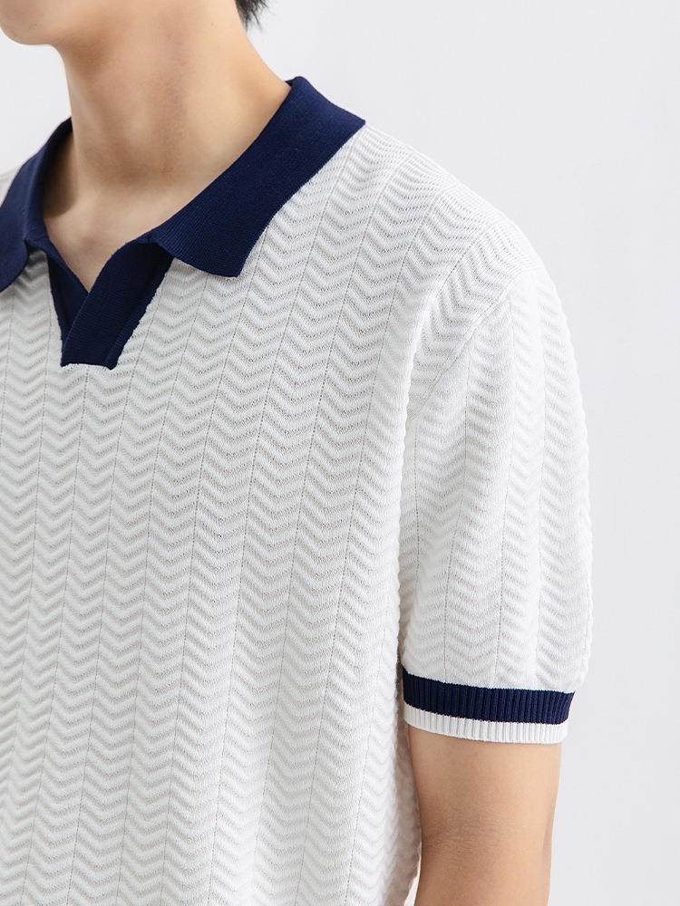 Men's Classic Business Casual Short Sleeve Polo Shirt