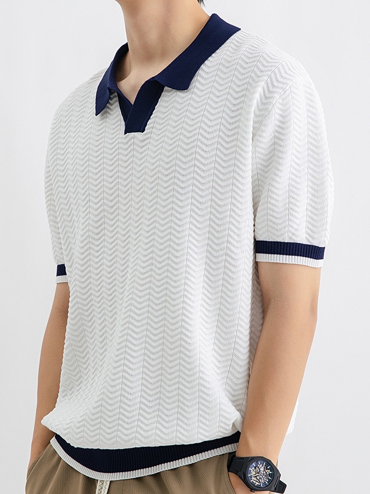 Men's Classic Business Casual Short Sleeve Polo Shirt