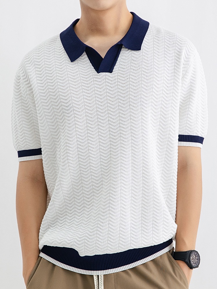 Men's Classic Business Casual Short Sleeve Polo Shirt