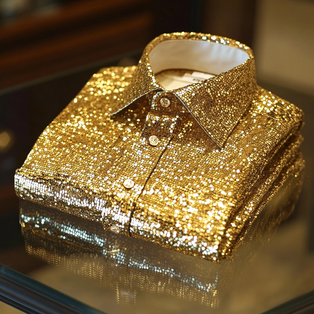 Men's Satin Luxe Long Sleeve Button Down Shirt