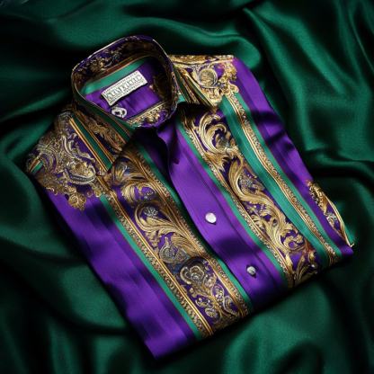 Men's Satin Luxe Long Sleeve Button Down Shirt