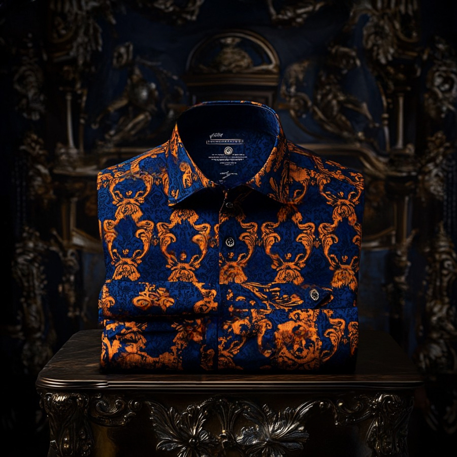Men's Satin Luxe Long Sleeve Button Down Shirt