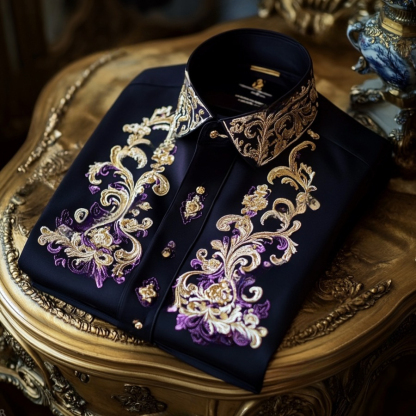 Men's Satin Luxe Long Sleeve Button Down Shirt