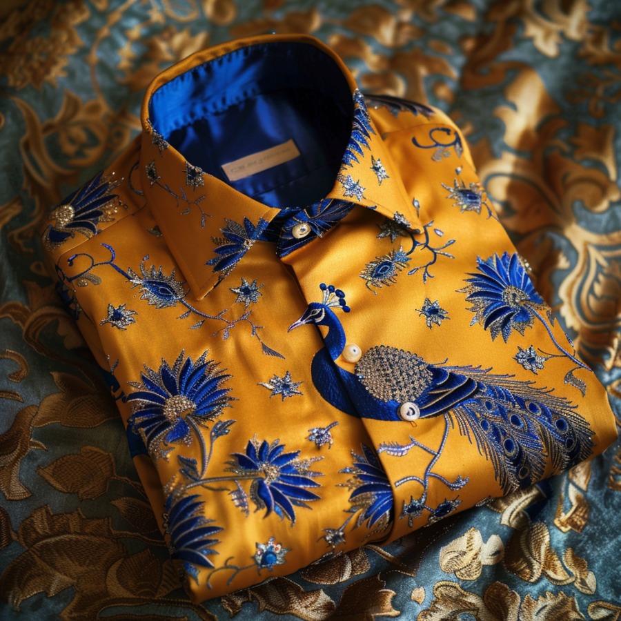 Men's Satin Luxe Long Sleeve Button Down Shirt