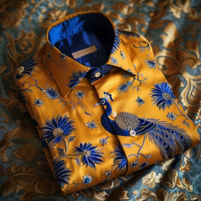 Men's Satin Luxe Long Sleeve Button Down Shirt