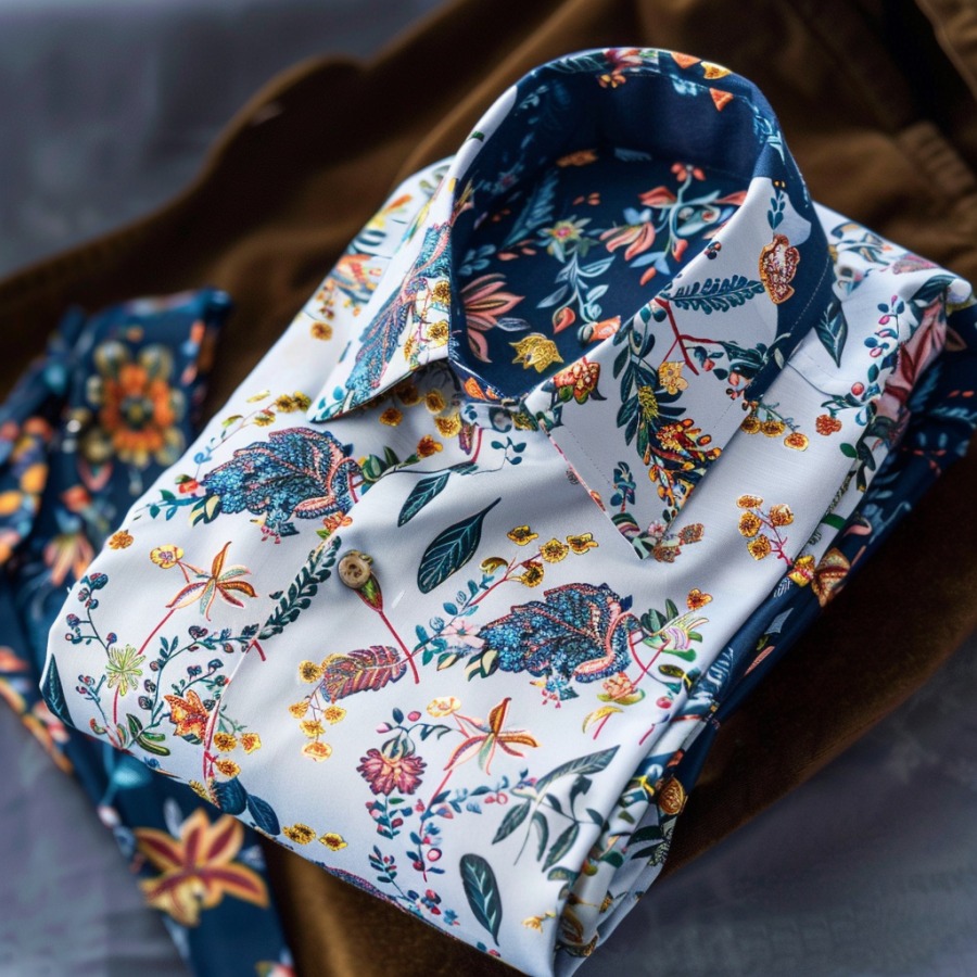 Men's Satin Luxe Long Sleeve Button Down Shirt