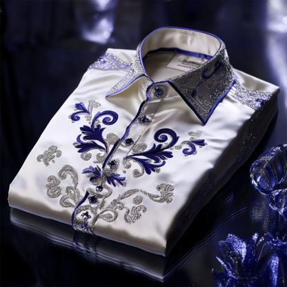 Men's Satin Luxe Long Sleeve Button Down Shirt