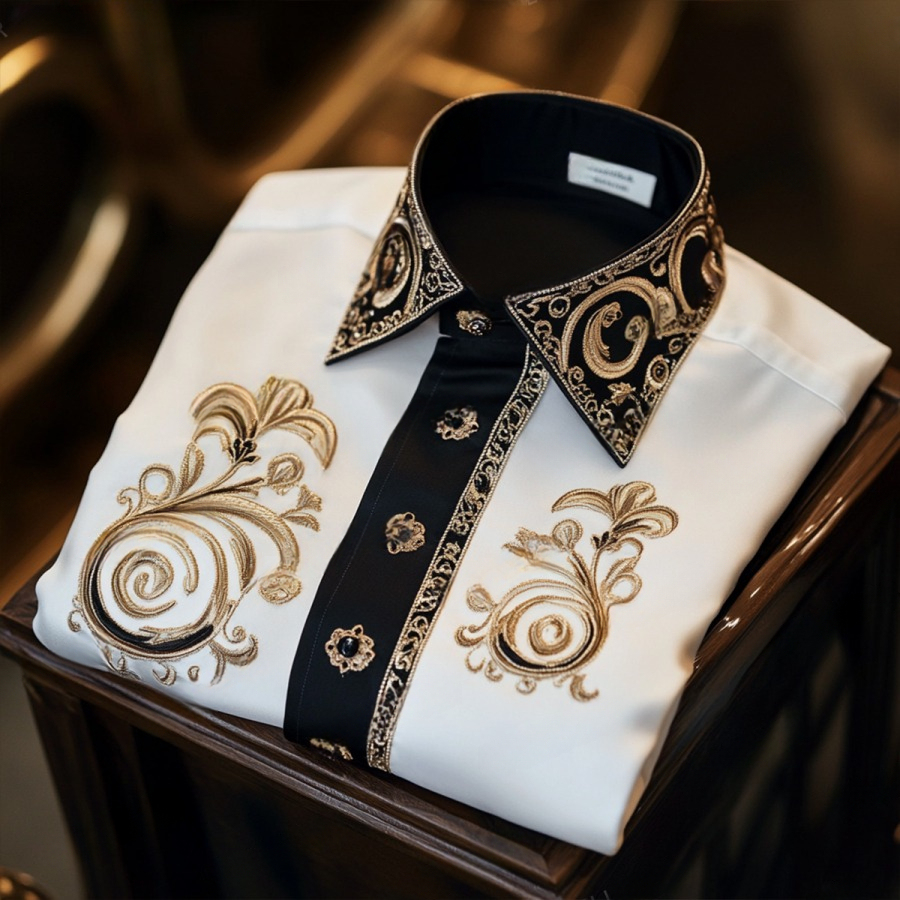 Men's Satin Luxe Long Sleeve Button Down Shirt