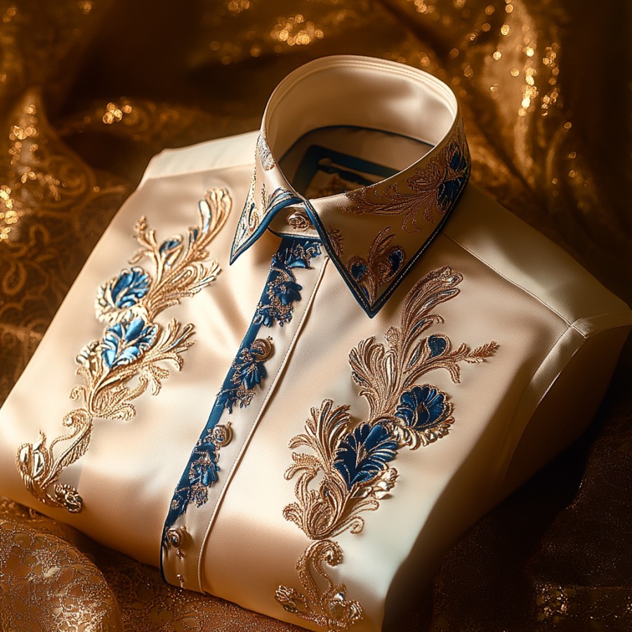 Men's Satin Luxe Long Sleeve Button Down Shirt