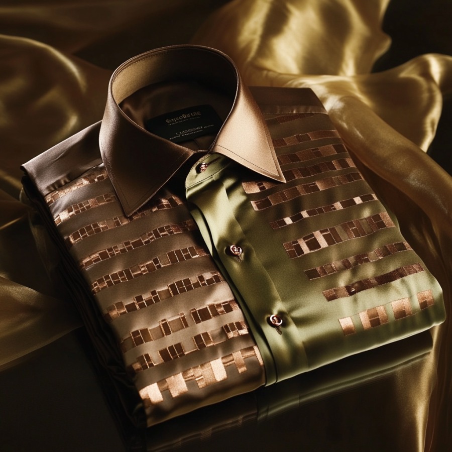 Men's Satin Luxe Long Sleeve Button Down Shirt