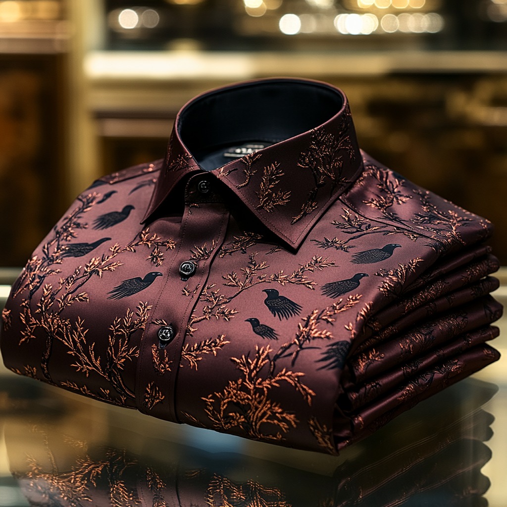 Men's Satin Luxe Long Sleeve Button Down Shirt