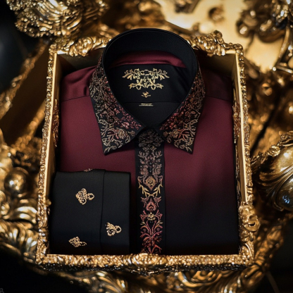 Men's Luxe Satin Long Sleeve Shirt