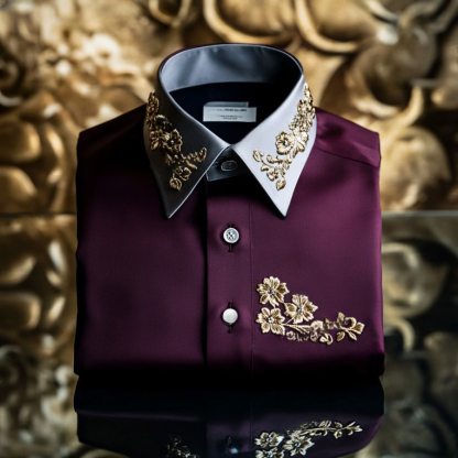Men's Luxe Satin Long Sleeve Shirt