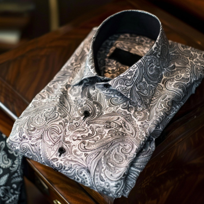 Men's Luxe Satin Long Sleeve Shirt