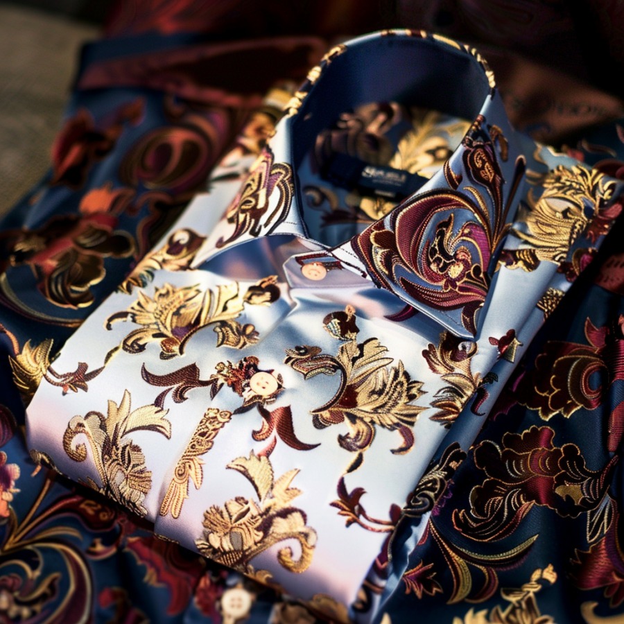 Men's Luxe Satin Long Sleeve Shirt