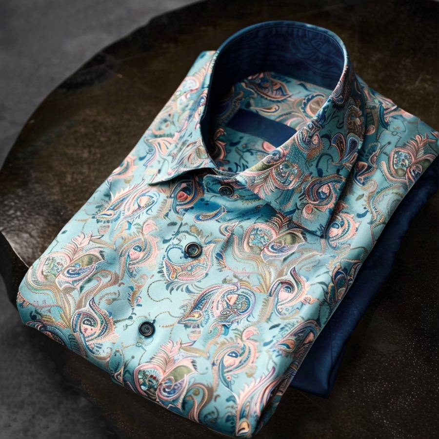 Men's Luxe Satin Long Sleeve Shirt