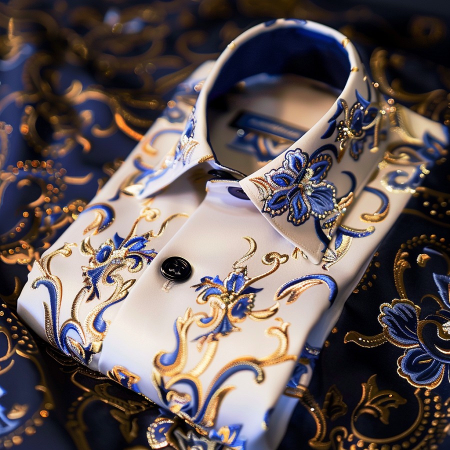 Men's Luxe Satin Long Sleeve Shirt