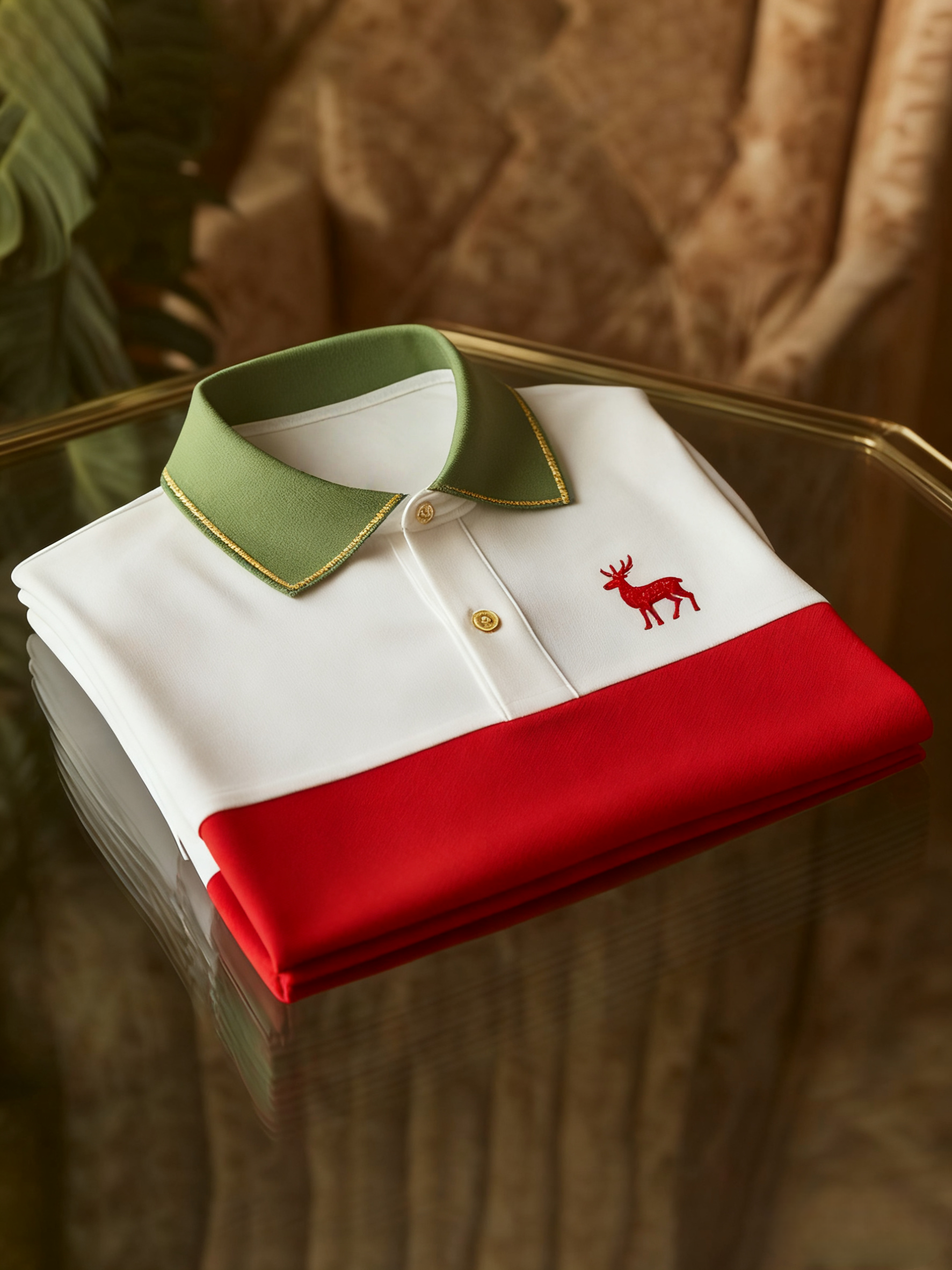 Men's Christmas Long Sleeve Polo Shirt