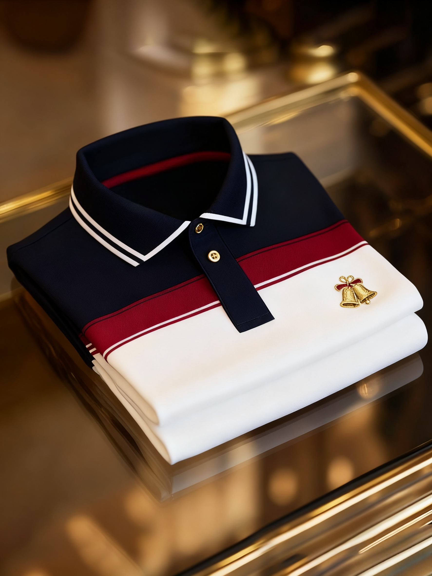Men's Christmas Long Sleeve Polo Shirt