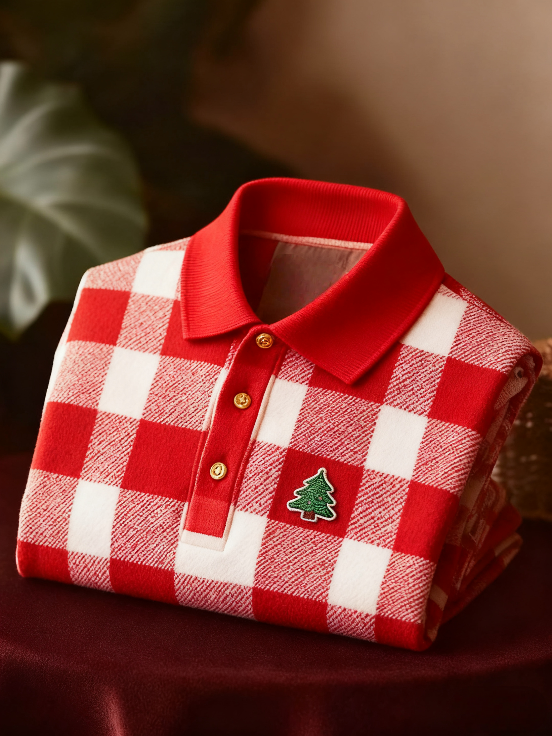 Men's Christmas Long Sleeve Polo Shirt