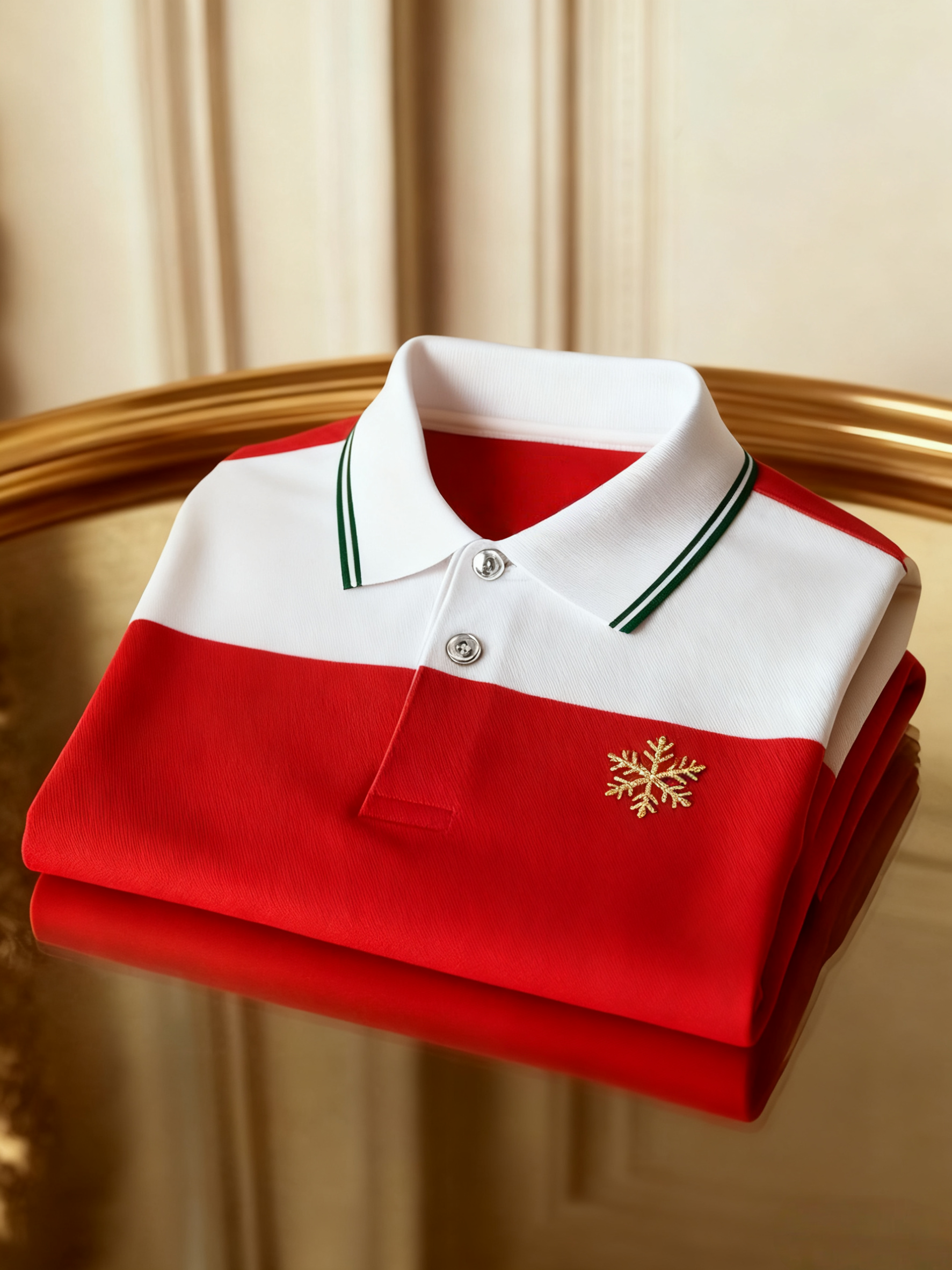 Men's Christmas Long Sleeve Polo Shirt