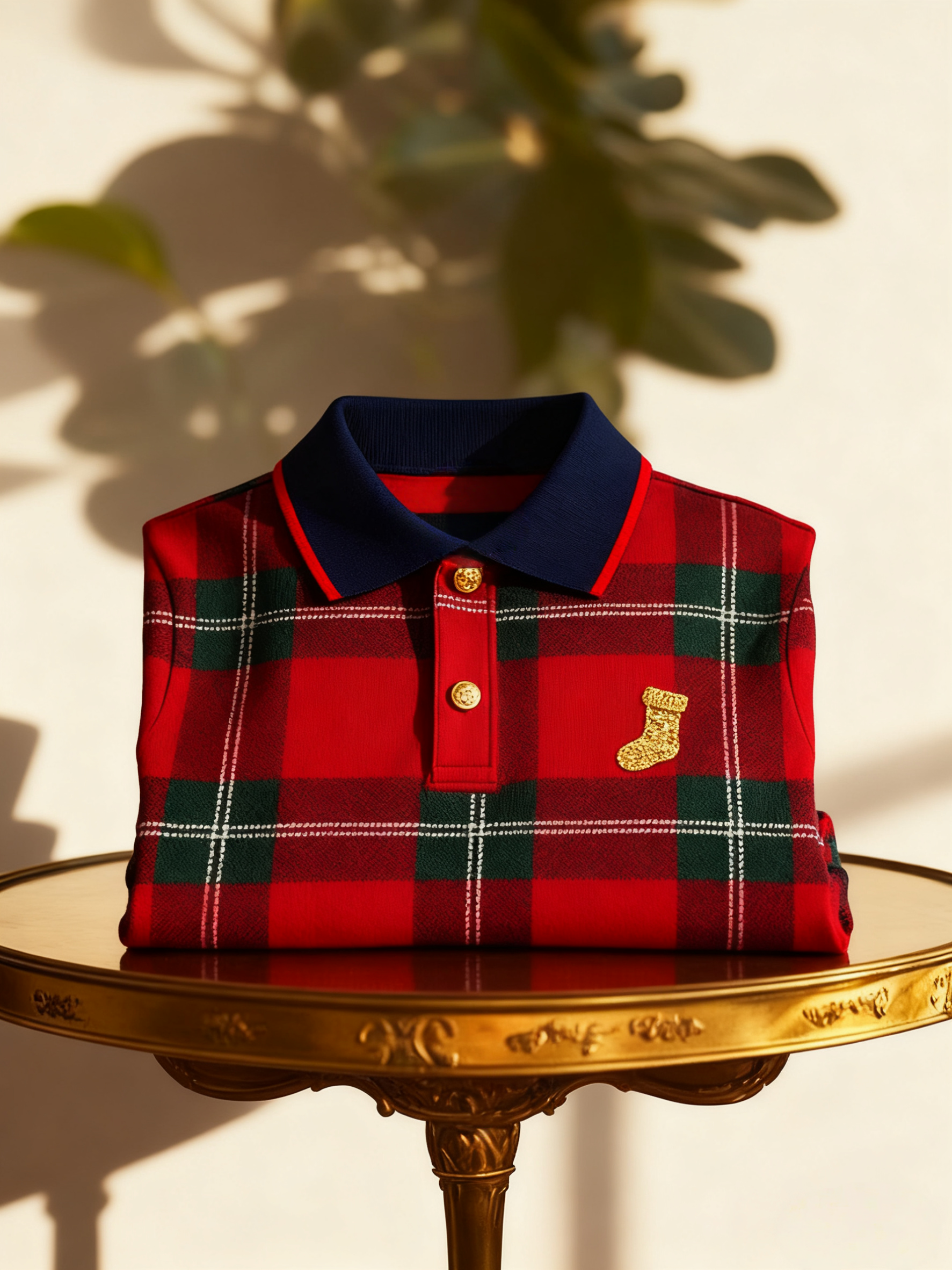 Men's Christmas Long Sleeve Polo Shirt