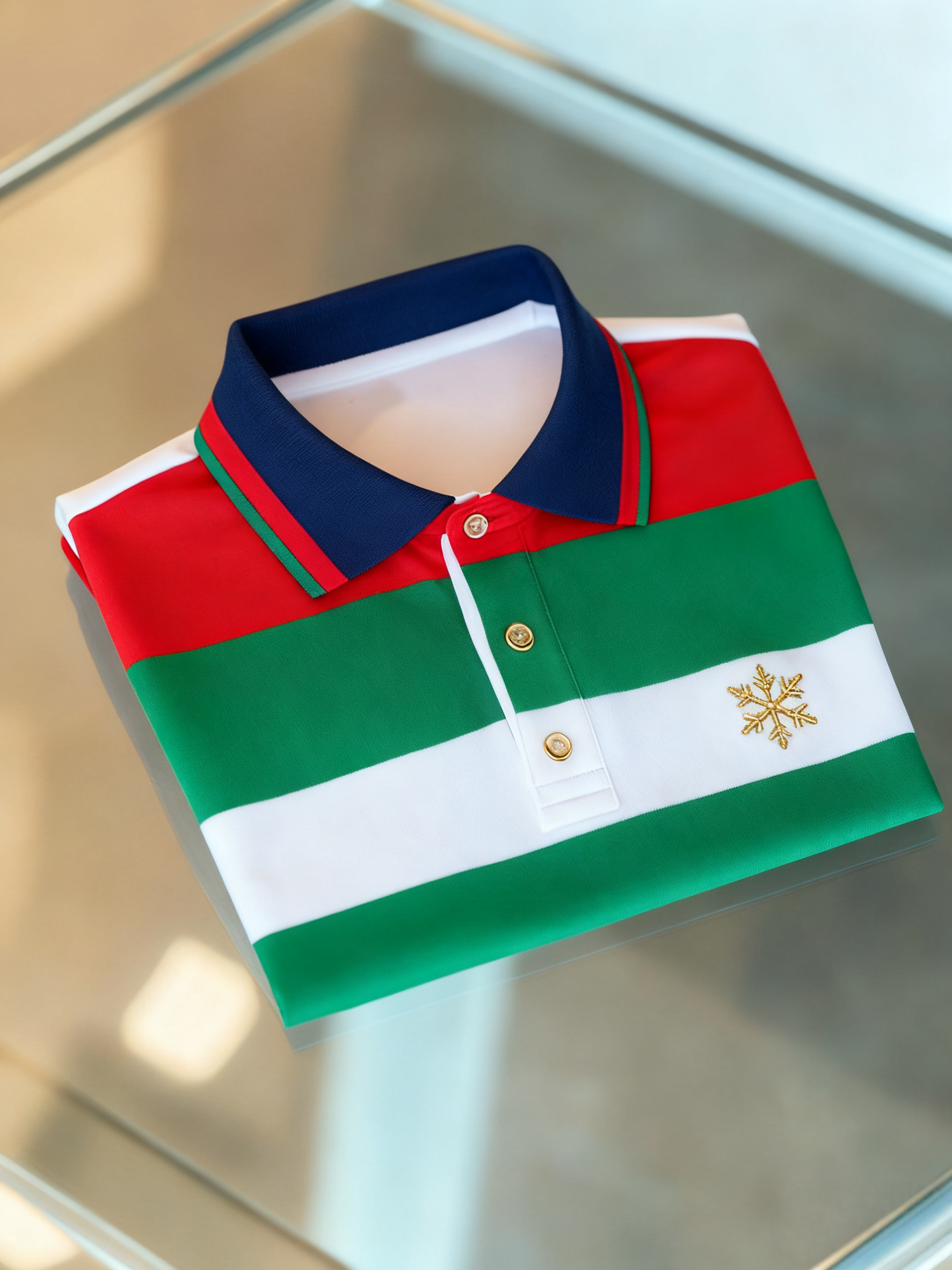 Men's Christmas Long Sleeve Polo Shirt