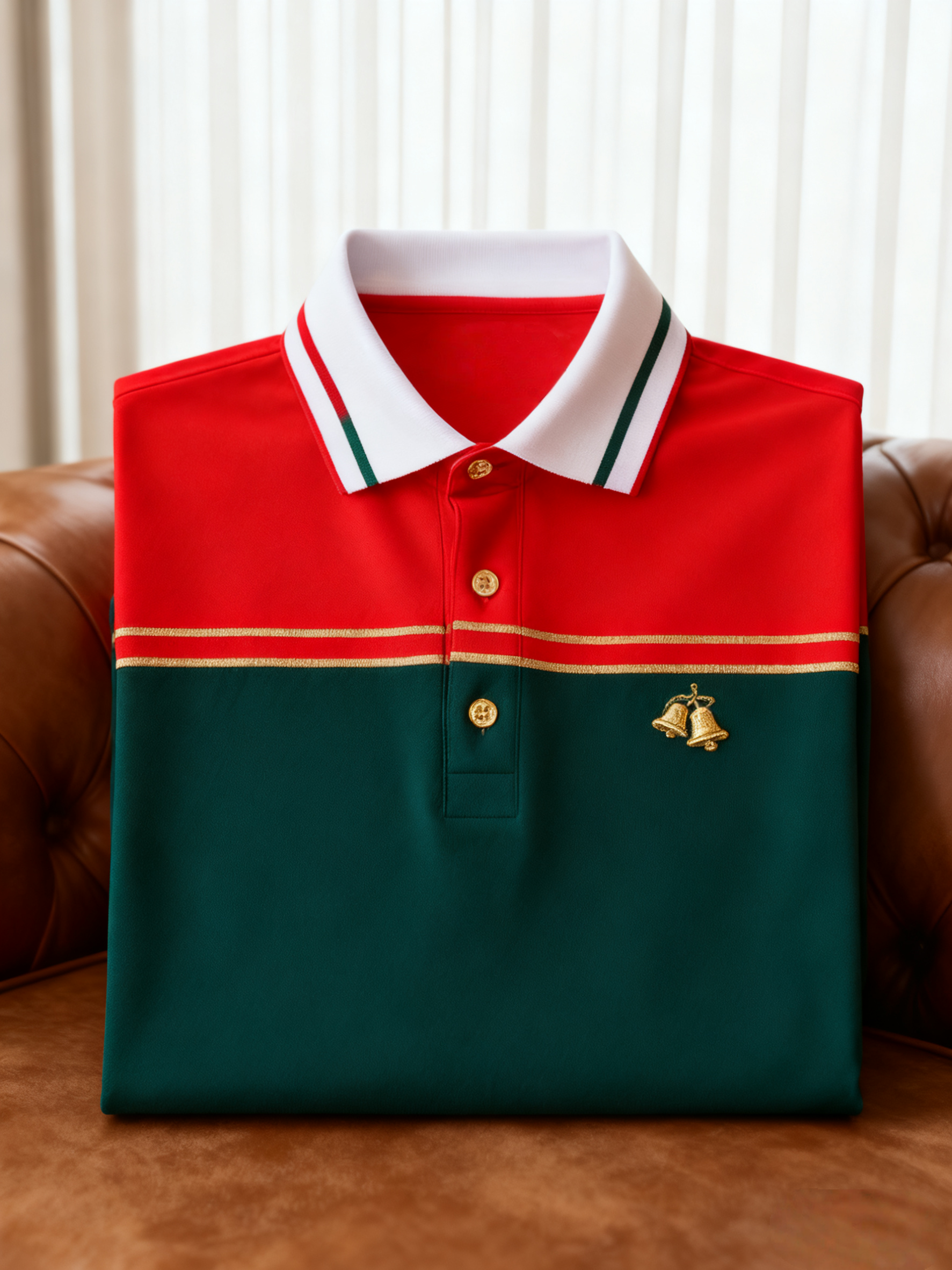 Men's Christmas Long Sleeve Polo Shirt
