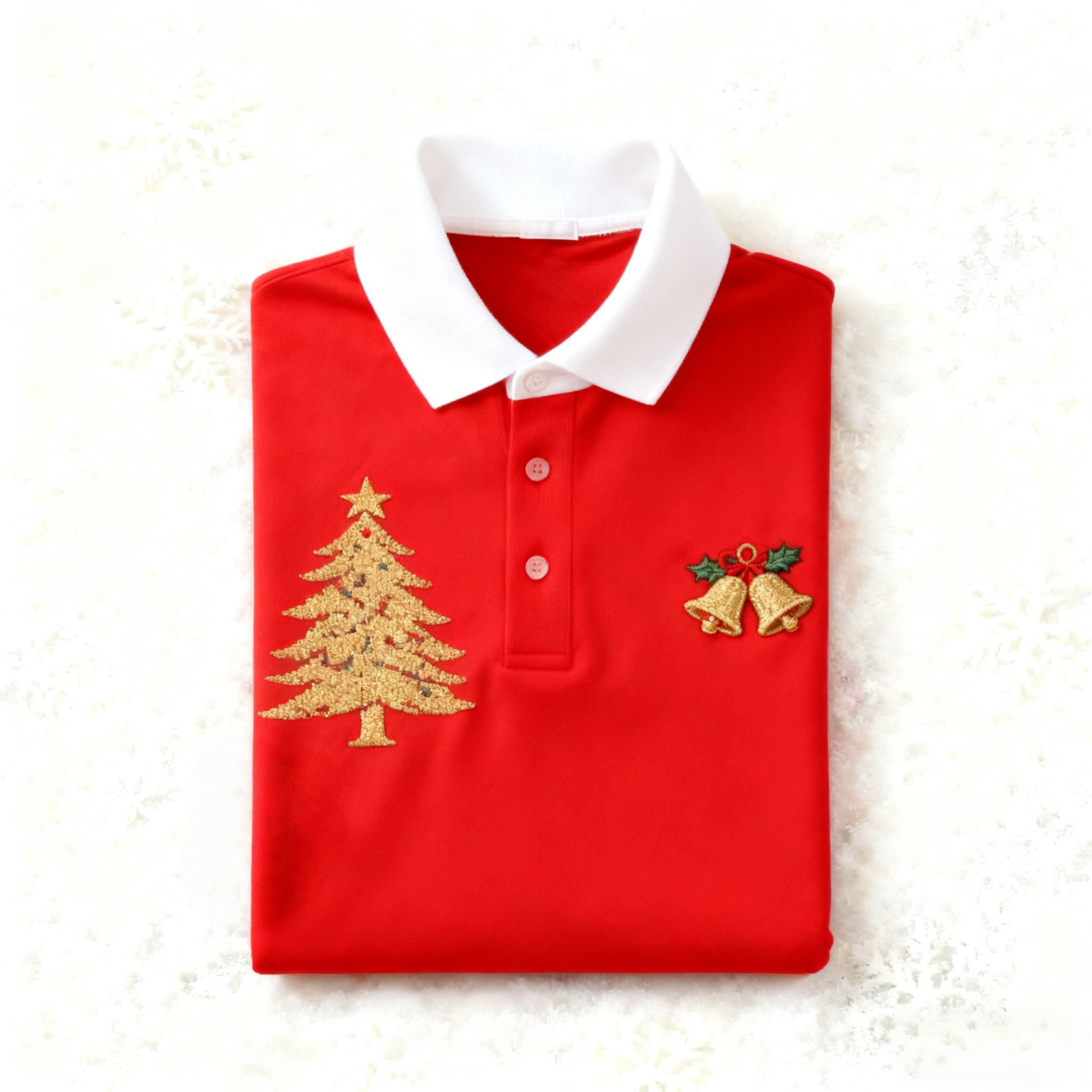 Men's Christmas Long Sleeve Polo Shirt