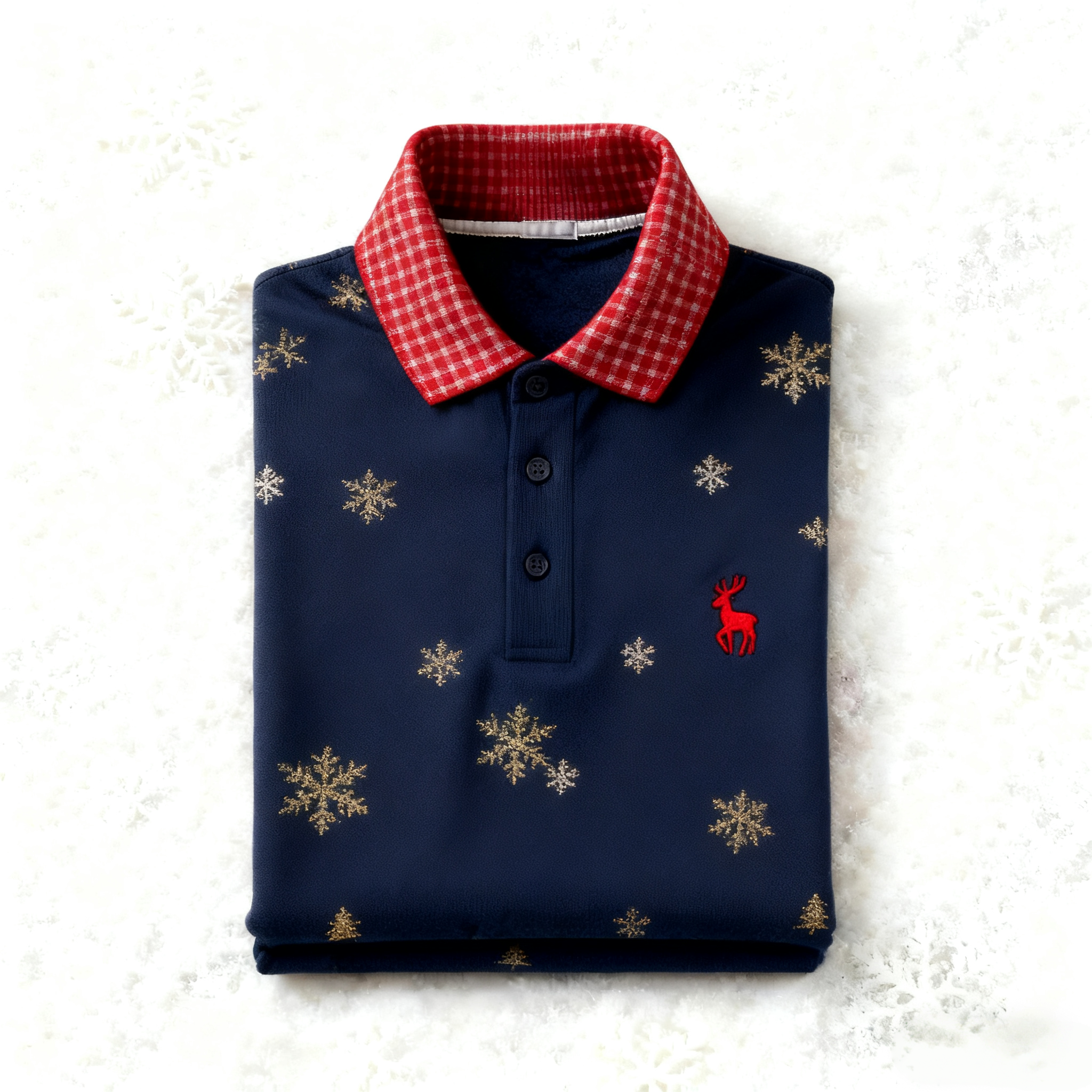 Men's Christmas Long Sleeve Polo Shirt