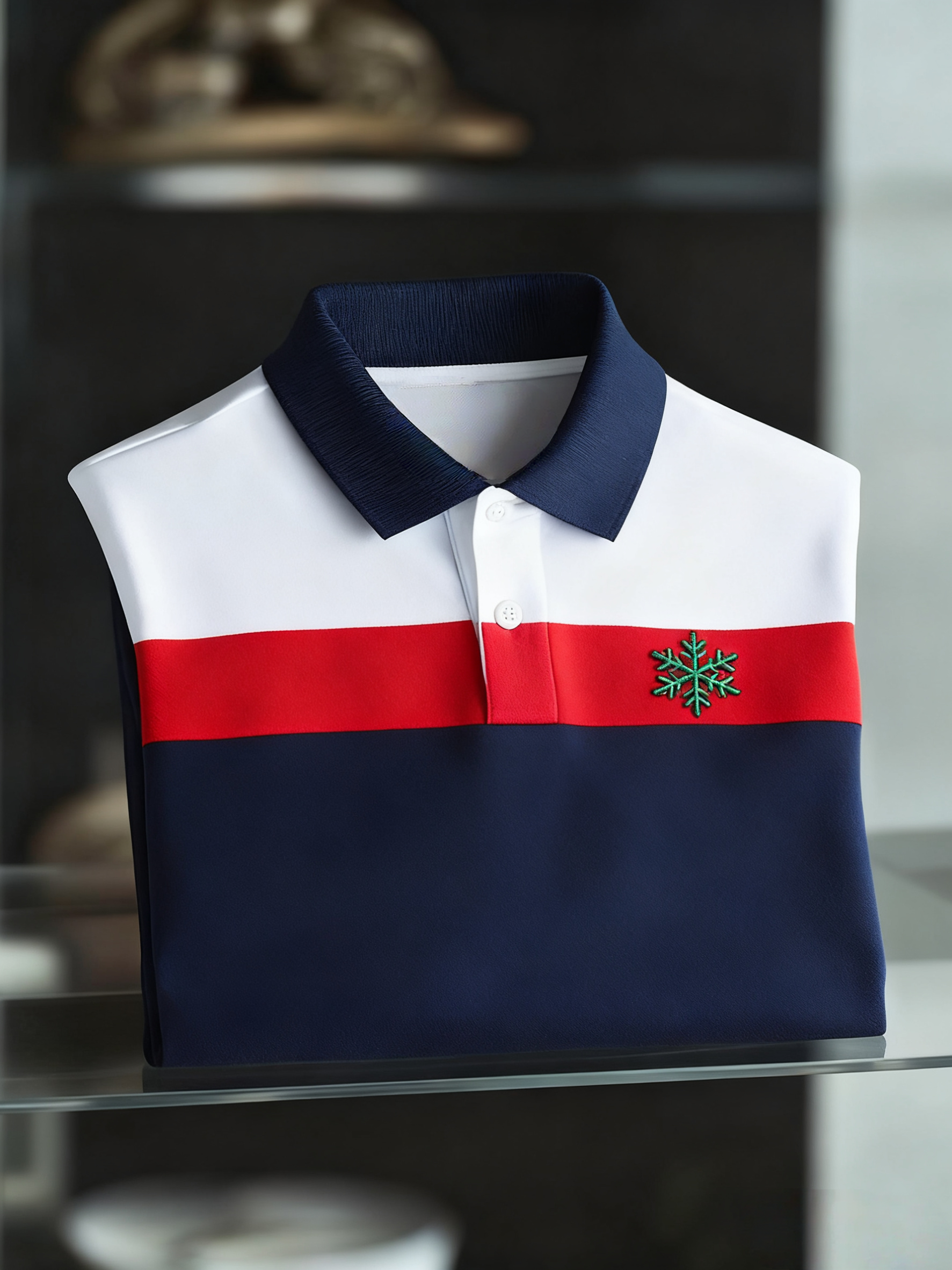 Men's Christmas Long Sleeve Polo Shirt