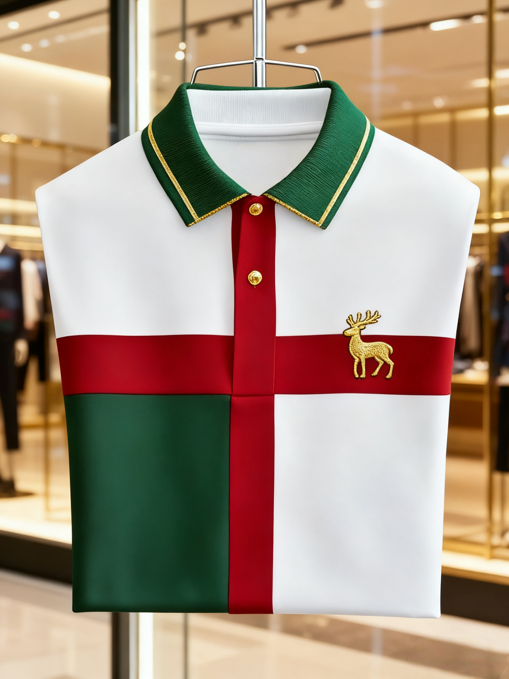 Men's Christmas Long Sleeve Polo Shirt