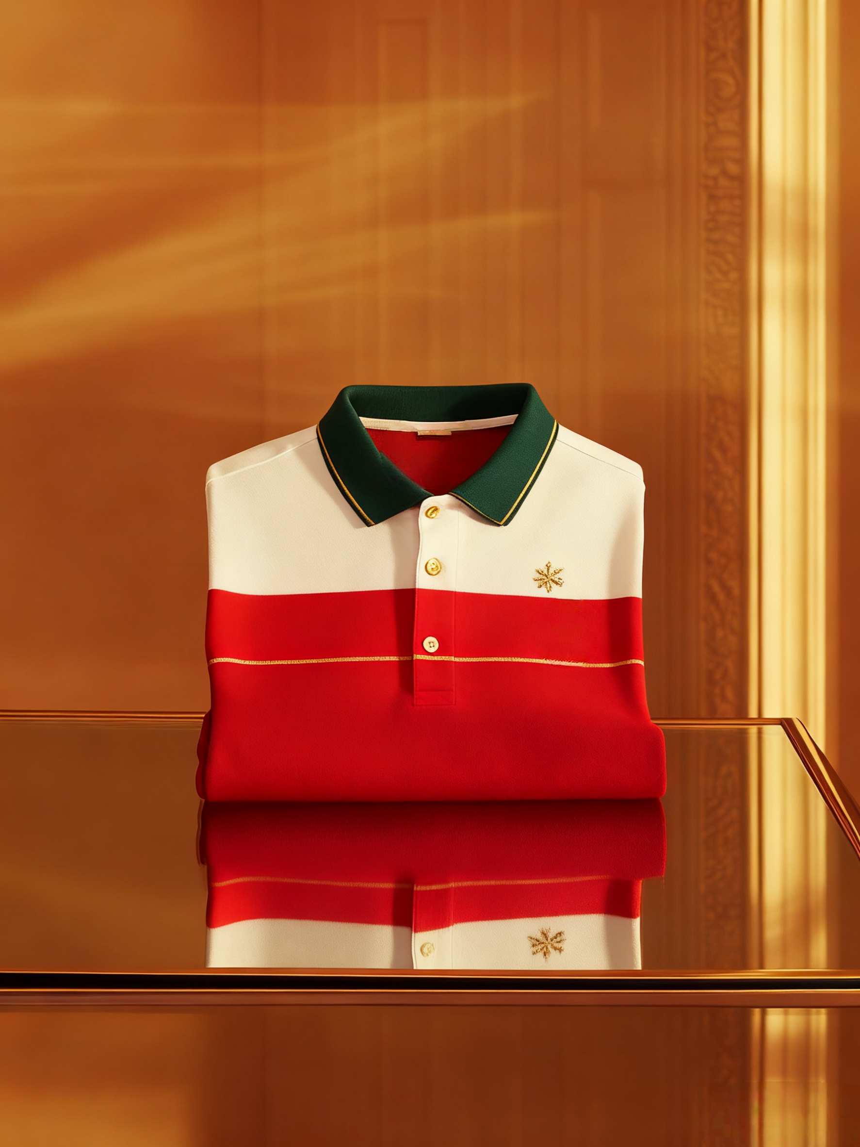 Men's Christmas Long Sleeve Polo Shirt